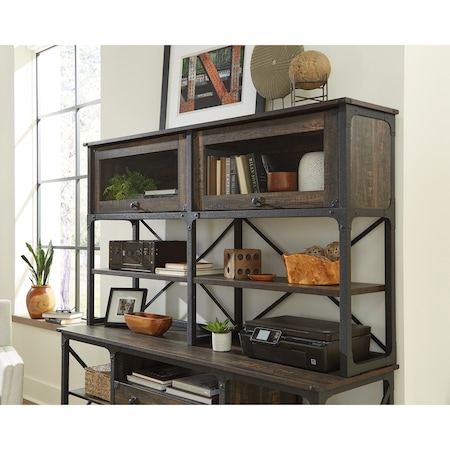 Sauder 14.06 in D X 38.5 in H, 66.14 in W X Engineered Wood, Metal, Glass 427852